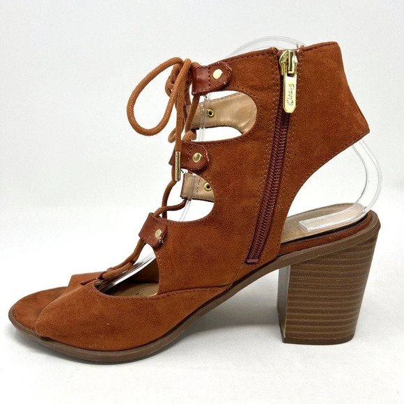 Circus by Sam Edelman Kiera Brown Block Heel Lace Up Gladiator Sandals Size 8.5M - Picture 8 of 13